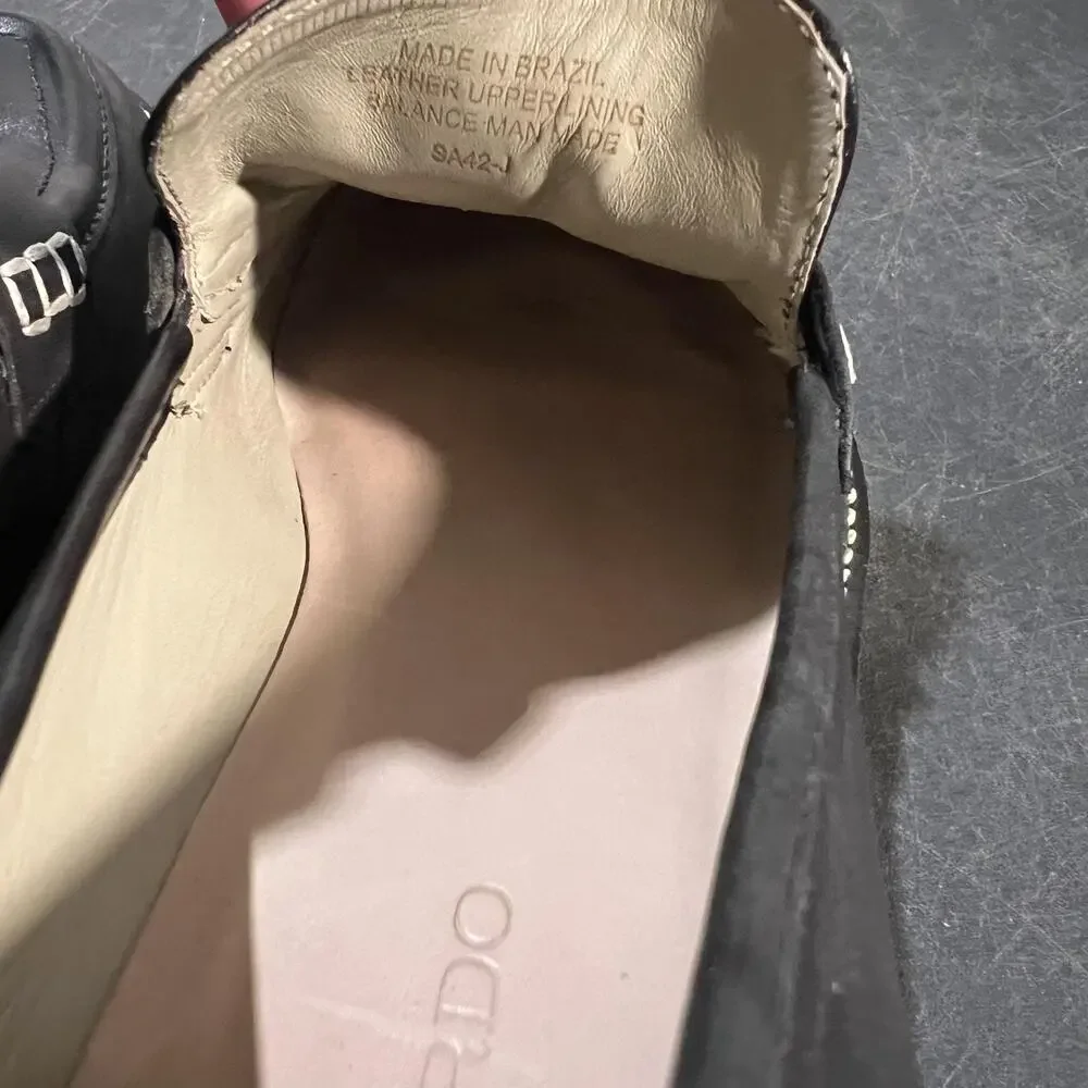 Bernardo Selma Shoes Womens 8.5 Black Leather Lug Sole Block Heel Loafers Penny - Picture 11 of 12